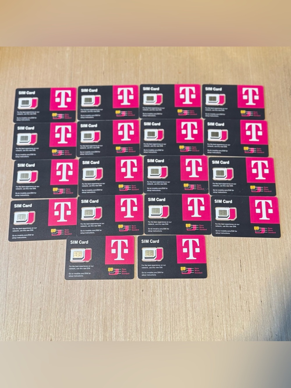 LOT OF 18 NEW T-Mobile 4G 5G LTE Sim Card Tmobile TRIPLE CUT. STD, Micro, Nano